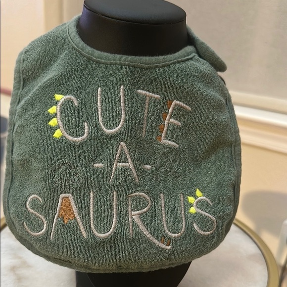 Green 'Cute-a-saurus' Baby Bib - Carter’s Infant 100% Cotton - Picture 5 of 7